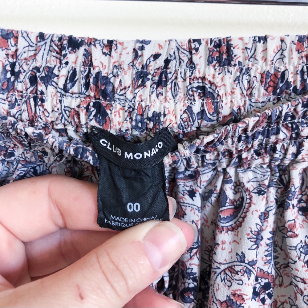 club monaco | paisley floral silk skirt size 00 - Picture 5 of 5